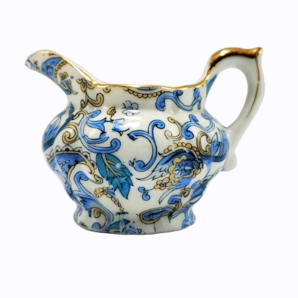 Lefton Demitasse Creamer Blue Paisley NE2358 VTG